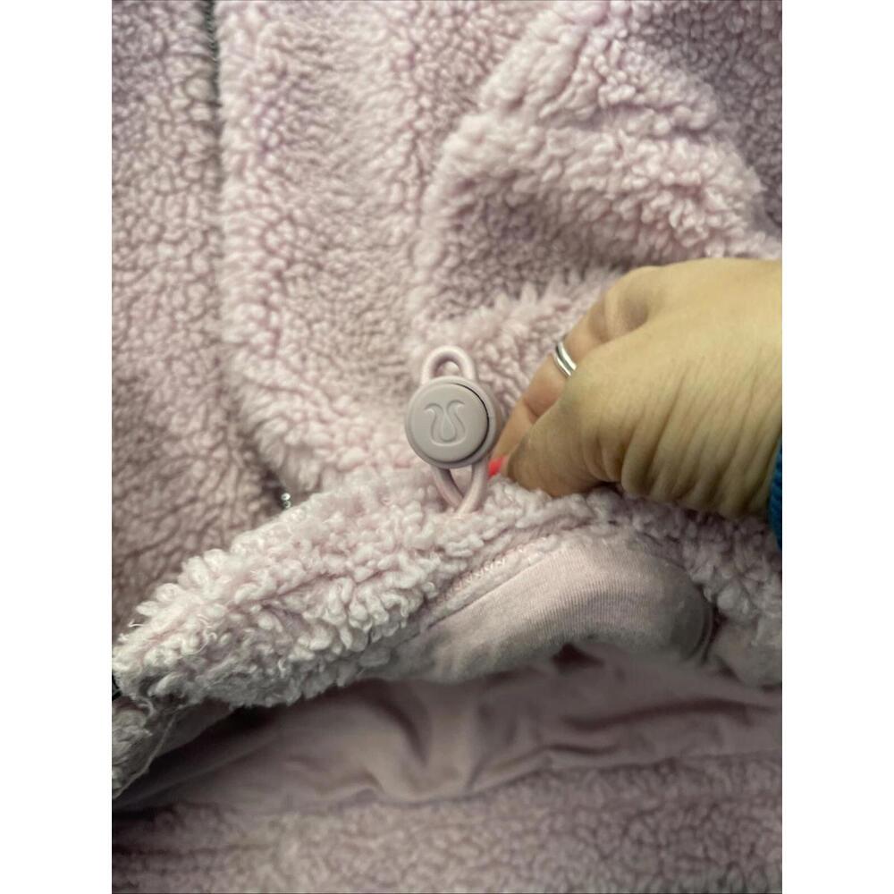 Lululemon Jacket Women's 8 Fleece Sherpa Cinchable Waist Cropped Zip Up Pink H42 - Picture 2 of 6